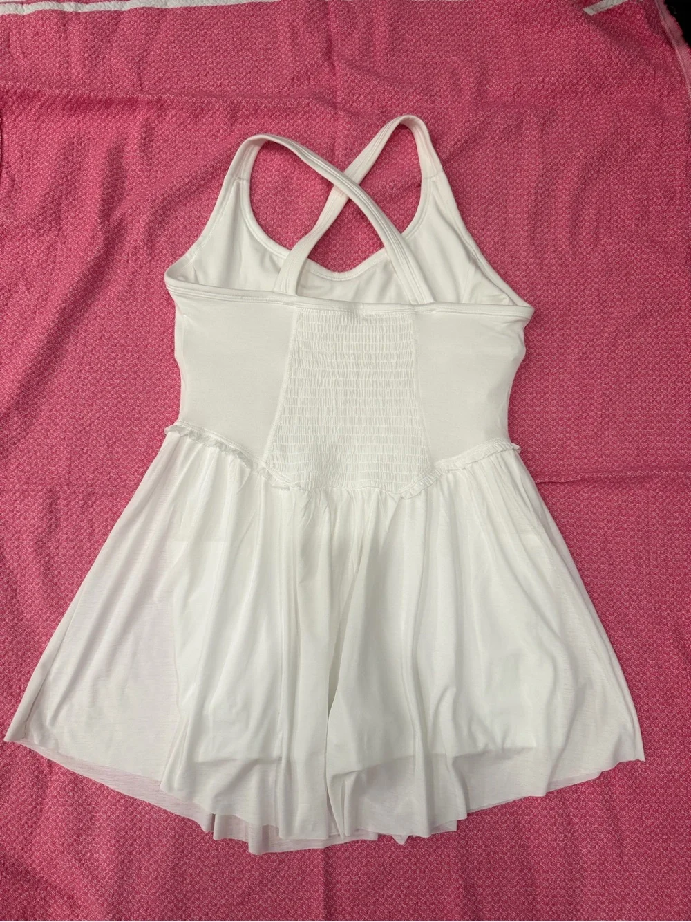 FP Movement by Free People White Crossback Tank dress with built in shorts - Picture 7 of 16